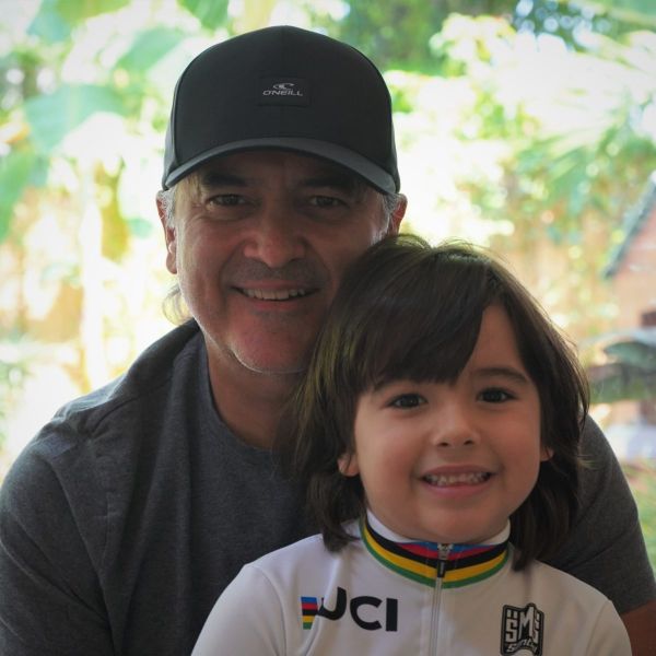 All Kids Bike ambassador Fernando Avallone and the next generation of rider he's working to inspire.